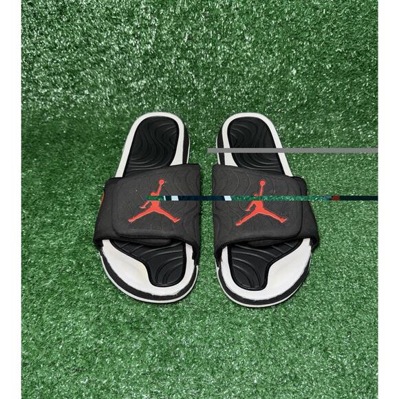Nike Air Jordan Hydro 4 Slides Mens Size 12 White Black Red Beach Sandal *Rare* - Picture 5 of 9